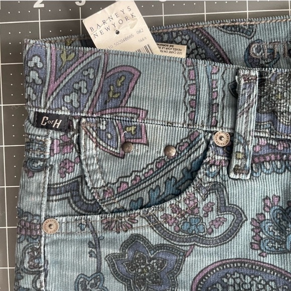 Citizens of Humanity‎ Manic Cheeky Short Corduroy Paisley Frayed Size 27 NWT - Picture 11 of 12